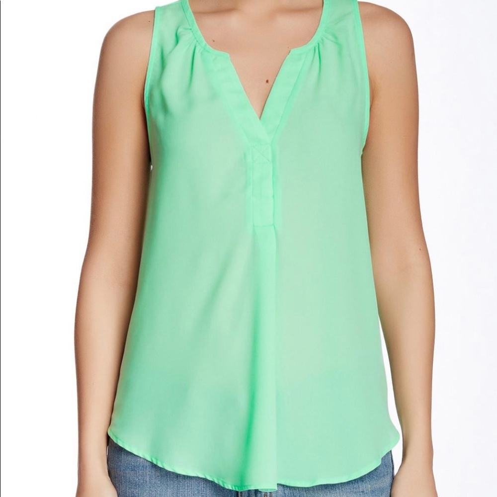 Lush | V Neck Sleeveless Blouse | Mint | Women’s | Small